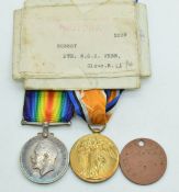 British Army WW1 medal pair comprising War Medal and Victory Medal named to 203587 Pte W G H Webb,