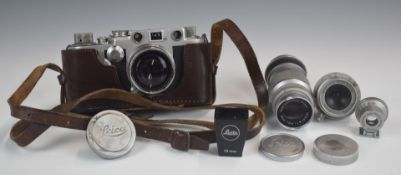 Leica IIIf 35mm rangefinder camera, serial number 692917, with Summaron f=2.8 1:5.6, Summitar f=