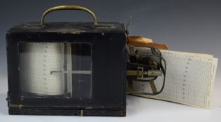 Negretti & Zambra thermograph, length 26cm, with pack of charts