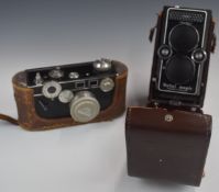 Rollei Magic TLR camera together with a vintage Argus rangefinder camera