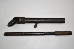 Ottoway and Co gun sight for high angle gun no 909, dated 1919, with broad arrow mark, L64cm,
