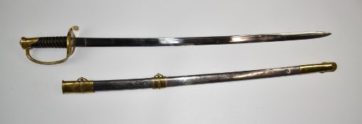 American Civil War reproduction sword with 82cm curved blade. PLEASE NOTE ALL BLADED ITEMS ARE