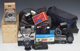 Collectable cameras to include Praktica PLC3 SLR with 1.8/50 lens and further Carl Zeiss 1:3.5 f=135