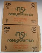 Five-hundred NSI Caccia OK 12 bore shotgun cartridges, all in original boxes. PLEASE NOTE THAT A