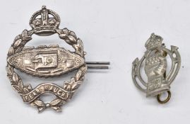 Royal Tank Regiment and Royal Armoured Corps metal badges