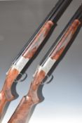 A pair of Miroku MK60 Sport Universal SPG5 12 bore over and under ejector shotguns, each with finely