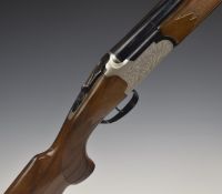 Lanber 12 bore over and under shotgun with engraved lock, trigger guard, underside and thumb