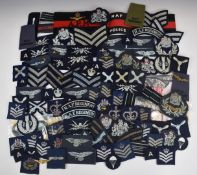 Large collection of approximately ninety Royal Air Force cloth proficiency and rank insignia