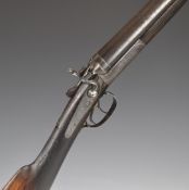 Belgian .410 side by side hammer action shotgun with engraved locks, hammers, trigger guard and