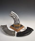 Rolls-Royce Griffon exhaust stub on base with lamp to rear, overall height 33cm, together with two