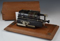 Britannic mechanical calculator by Guy's calculating machines Ltd, Wood Green, London, in wooden