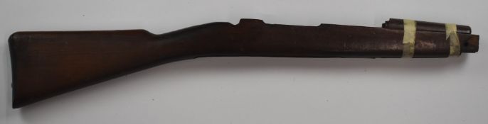 Italian Carcano Mannlicher M91 type bolt-action carbine rifle stock stamped 'FAG 42' below crown and