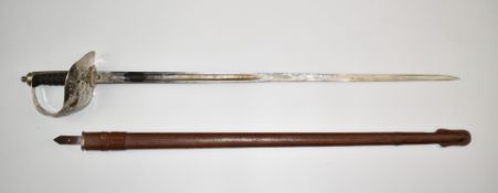 British Army 1897 pattern officer's sword with George V cypher attributed to Lt Robert Crocket