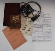 Royal Navy observer's notebook and aircraft W/T 1945/1946 Log, from HMS Simbang RNAS Singapore