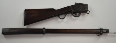Steyr M1885 falling block rifle stock and action stamped 'ZAR' to the breech, 'M%1885 Steyr 1886