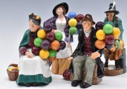 Four Royal Doulton character figures comprising Balloon Man, Balloon Lady, Balloon Seller and The