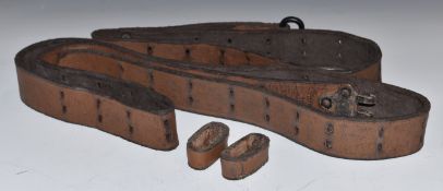 American WW2 Springfield M1 Garand leather sling stamped 'Hills Co 1944'