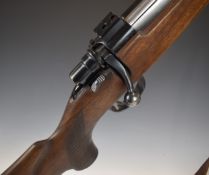 Zastava .243 bolt-action rifle with chequered semi-pistol grip and forend, raised cheek-piece,