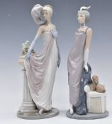 Two Lladro Art Deco style figurines, with boxes, tallest 35cm