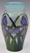 Dennis Chinaworks signed limited edition 21/? baluster vase decorated with irises, H21cm