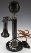 Vintage candlestick telephone, marked to base 7H, height 32cm