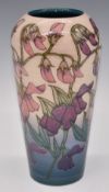 Dennis Chinaworks signed Sally Tuffin limited edition 4/20 vase decorated with sweet peas, H21cm