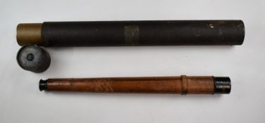 Negretti & Zambra telescope with leather covering, dated 1894, length when retracted 73cm, with a