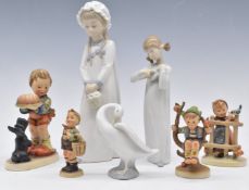 Goebel Hummel figures, Lladro/Nao figures, tallest 27cm