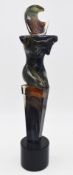Adriano Dalla Valentina signed Murano art glass figural sculpture 'Donna Forcola', with certificate,
