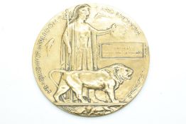 WW1 Memorial Plaque named to William Edward Haycox