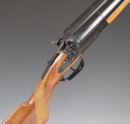 Baikal T03-66 12 bore side by side hammer action shotgun with engraved scenes of birds and dogs to