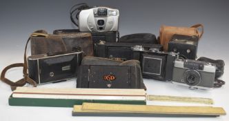 Collectable cameras to include Olympus Pen-EE and Ensign, Zeiss Ikon 521/16, Impero and Kodak