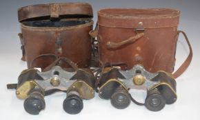 Two pairs of Carl Zeiss Jena binoculars in leather cases, one Telex 6x, the other Turact 8x