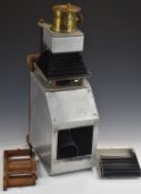 Magic lantern with Wray of London lens, overall length approximately 57cm