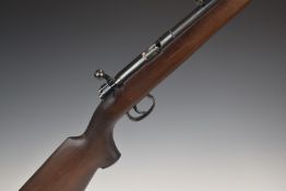 Mauser .22 bolt-action rifle with semi-pistol grip, sling mounts, adjustable sights and 27 inch