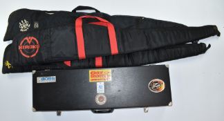 Three padded shotgun slips comprising Beretta, Browning and Miroku, together with a fitted fur lined