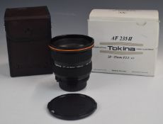 Tokina 20-35mm 1:3.5-4.5 SLR camera lens to fit Nikon, in original box