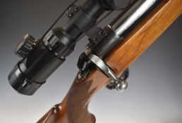 BSA .243 bolt-action rifle with chequered semi-pistol grip and forend, raised cheek-piece,