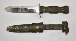 German Bundeswehr Utility knife with BW to handle, 14cm single edged blade, sheath and belt