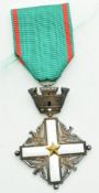 Italian Order of Merit with gilded eagles and white enamelled cross to the centre