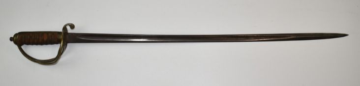 American Civil War reproduction sword with 82cm curved blade. PLEASE NOTE ALL BLADED ITEMS ARE