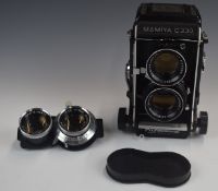 Mamiya C330 TLR camera with Sekor 1:3.5 105mm and 1:2.8 f=80mm lenses