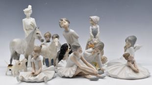 Beswick to include two grey horses, hounds and Cavalier King Charles spaniel, Lladro and Nao