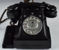 Vintage GPO 330CB E2 black Bakelite telephone