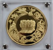 Waterloo Commemorative medal by Benedetto Pistrucci number 1206 of 5000, 88.9mm diameter in bronze