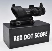 Trijicon ACOG red dot rifle scope, in original box with instructions.