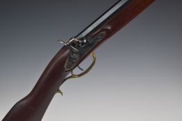 Armi Sport .50 percussion hammer action muzzle loading Kentucky style rifle with brass shaped