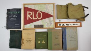 Collection of militaria including Royal Artillery instruction manuals, training pamphlets, gunnery