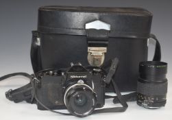 Nikkormat FT2 35mm SLR camera with Nikon 50mm 1:2 and Mikinon 1:2.8 f=135mm lenses