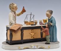 Capodimonte signed limited edition 639 figural group The Pharmacist, H20cm